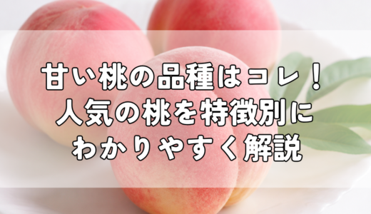 甘い桃の品種はコレ！人気の桃を特徴別にわかりやすく解説