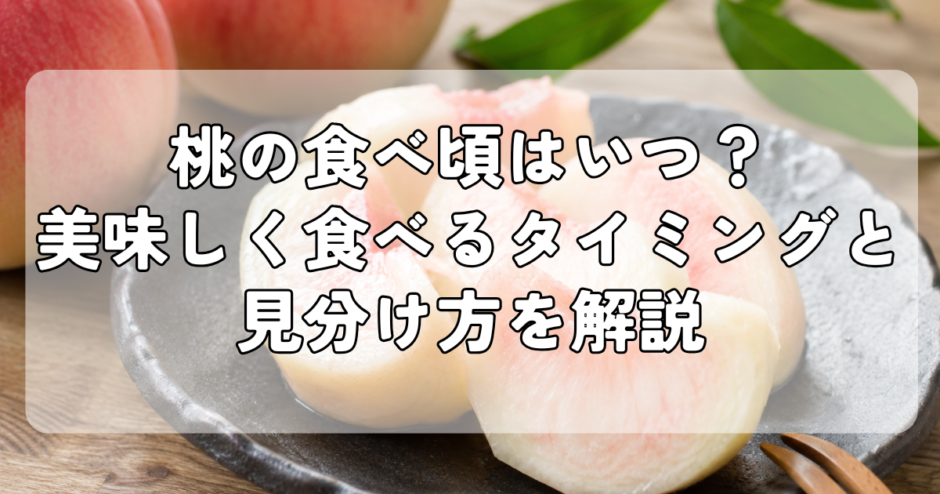 桃の食べ頃はいつ？美味しく食べるタイミングと見分け方を解説